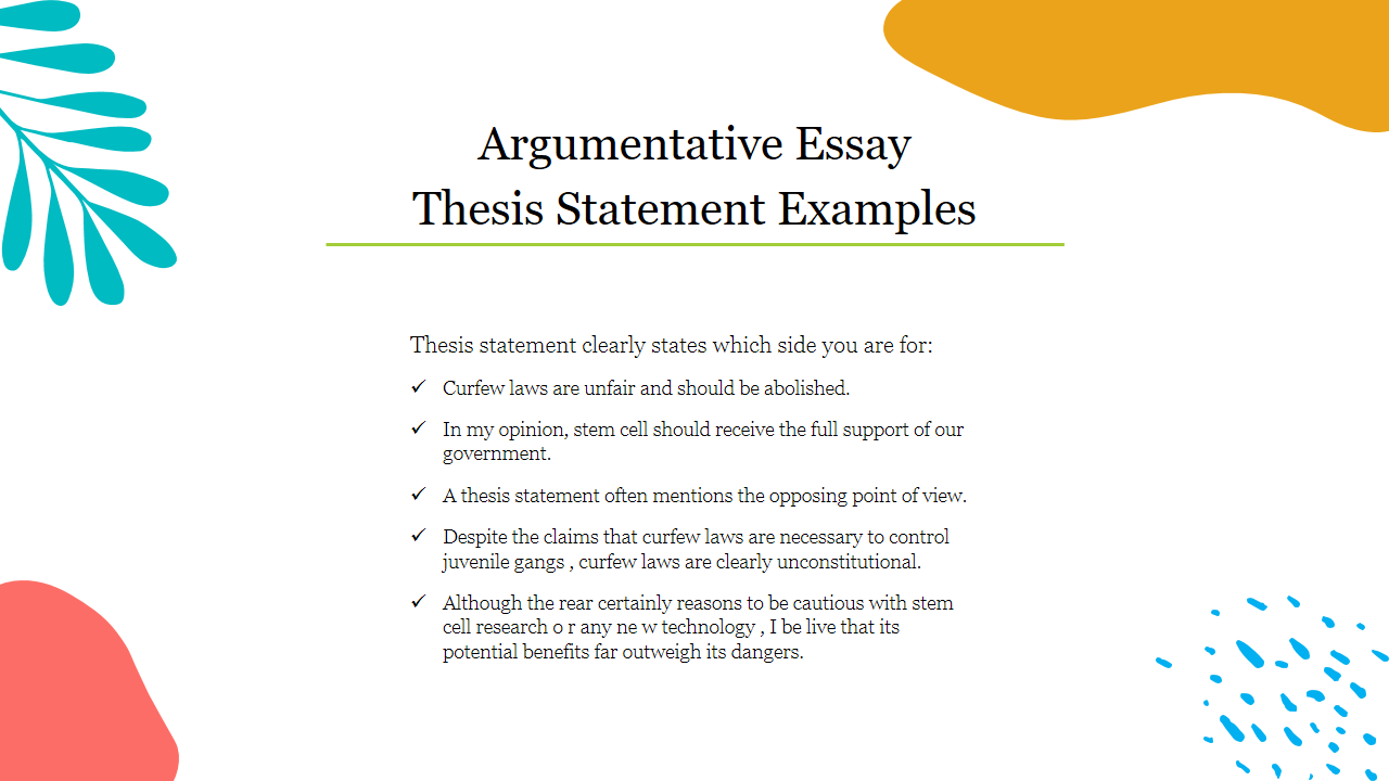 how to start a thesis statement example